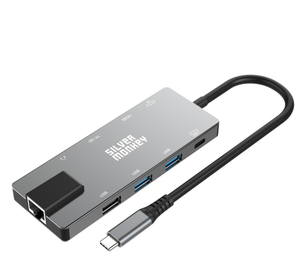 Silver Monkey USB-C, USB-A, HDMI, RJ-45,PD 100W - 708428 - zdjęcie