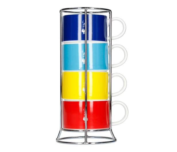 Bialetti Color - Zestaw 4 filiżanek do cappuccino na stojaku - 1062031 - zdjęcie