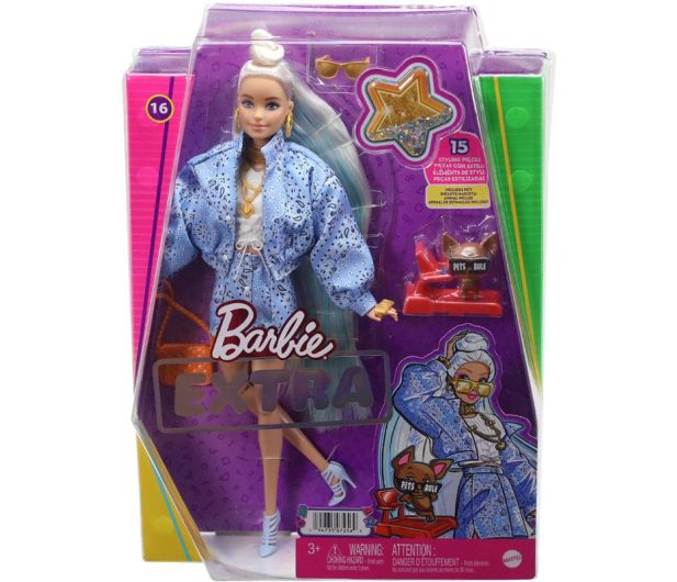 Barbie Extra Lalka Blond włosy niebieski komplet - 1051932 - zdjęcie 5