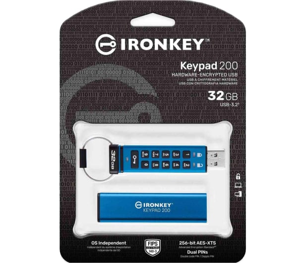 Kingston 32GB IronKey Keypad 200 FIPS 140-3 Lvl 3 AES-256 - 1070338 - zdjęcie 3