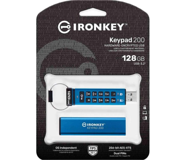 Kingston 128GB IronKey Keypad 200 FIPS 140-3 Lvl 3 AES-256 - 1070347 - zdjęcie 3