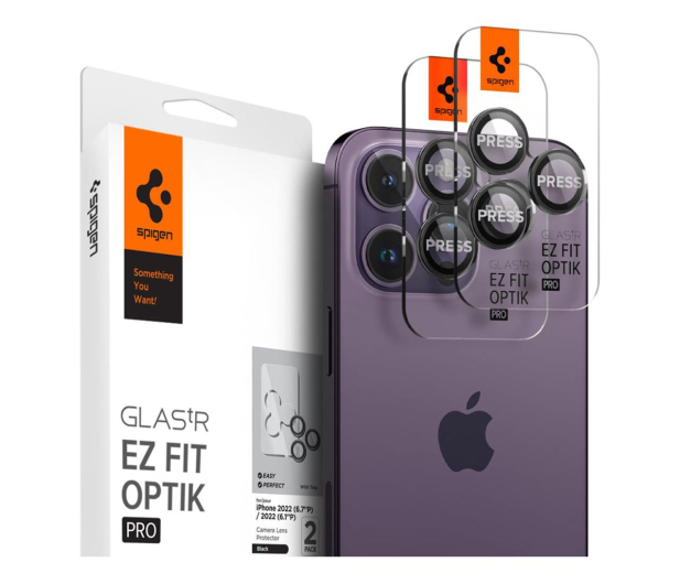 Spigen Optik.TR EZ-FIT 2-pack do iPhone 15 Pro / 15 Pro Max black - 1070132 - zdjęcie
