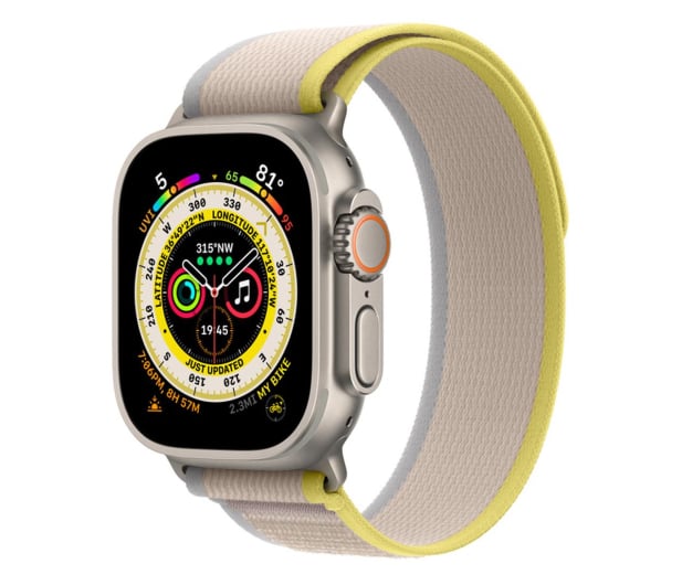 Apple Watch Ultra Titanium/Yellow Beige Trail Loop S/M LTE - 1071574 - zdjęcie