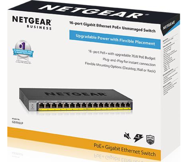 Netgear 16p GS116LP (16x10/100/1000Mbit, 16xPoE+) - 1070289 - zdjęcie 4
