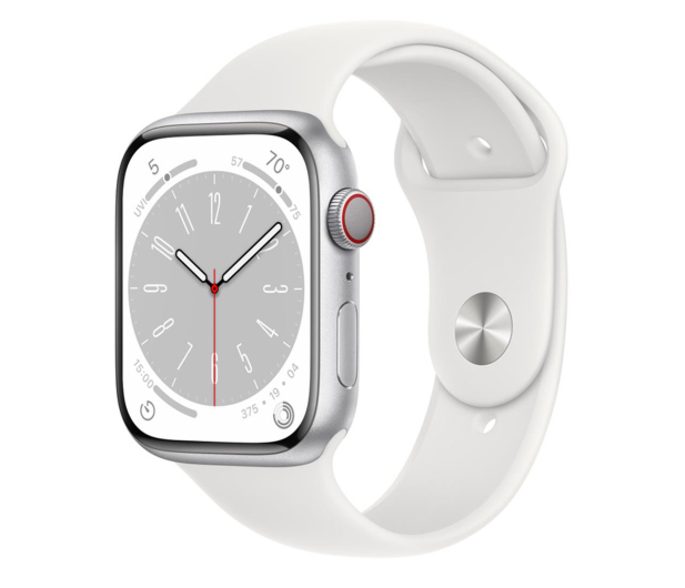 Apple Watch 8 45/Silver Aluminum/White Sport LTE - 1071053 - zdjęcie