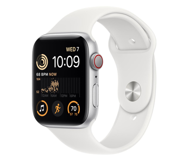 Apple Watch SE 2 44/Silver Aluminum/White Sport LTE - 1071028 - zdjęcie