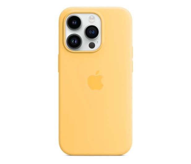 Apple Silikonowe etui z MagSafe iPhone 14 Pro żółte - 1071018 - zdjęcie