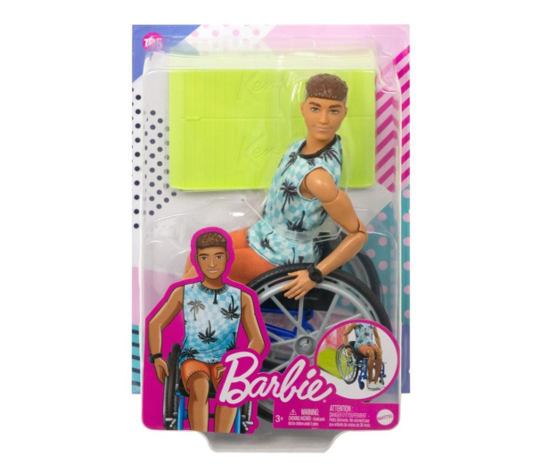 Barbie Fashonistas Ken na wózku Top w palmy - 1107830 - zdjęcie 2