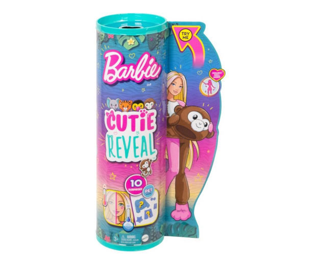 Barbie Cutie Reveal Lalka Małpka Seria Dżungla - 1102368 - zdjęcie 2