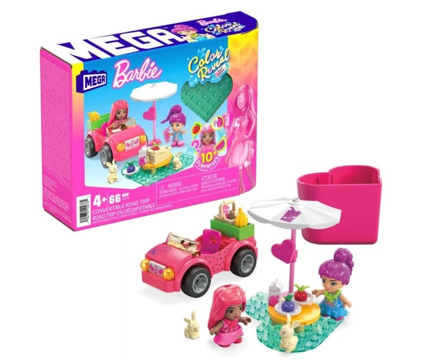 Mega Bloks Barbie Color Reveal Kabriolecik - Wesoła wycieczka - 1102912 - zdjęcie