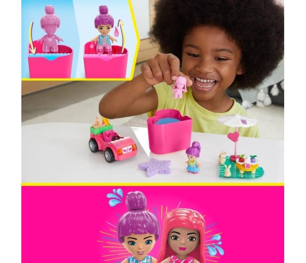 Mega Bloks Barbie Color Reveal Kabriolecik - Wesoła wycieczka - 1102912 - zdjęcie 5