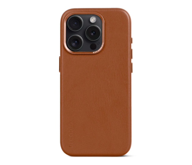 Decoded Leather Back Cover do iPhone 15 Pro tan - 1187373 - zdjęcie