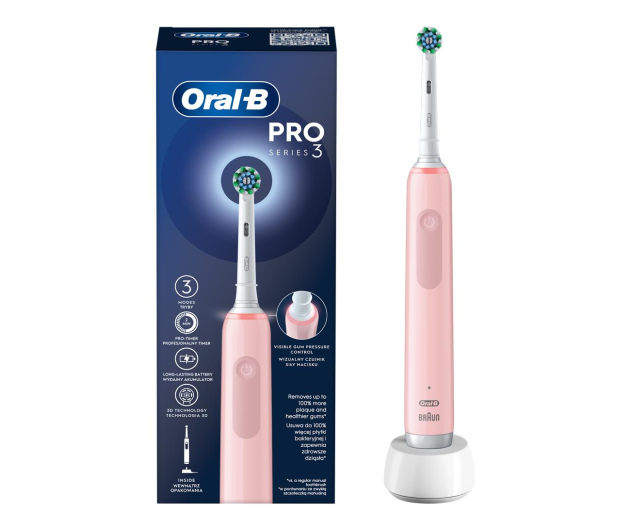 Oral-B Pro3 Cross Action Pink - 1163001 - zdjęcie