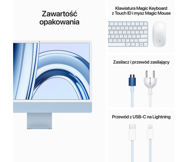 Apple iMac 24 M3/8GB/256/MacOS Retina 4,5K Niebieski 10R GPU - 1192991 - zdjęcie 9