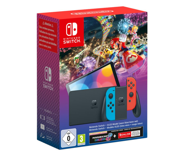 Nintendo Switch OLED (Neon Blue&Red)+MK8DX+3M NSO - 1197084 - zdjęcie