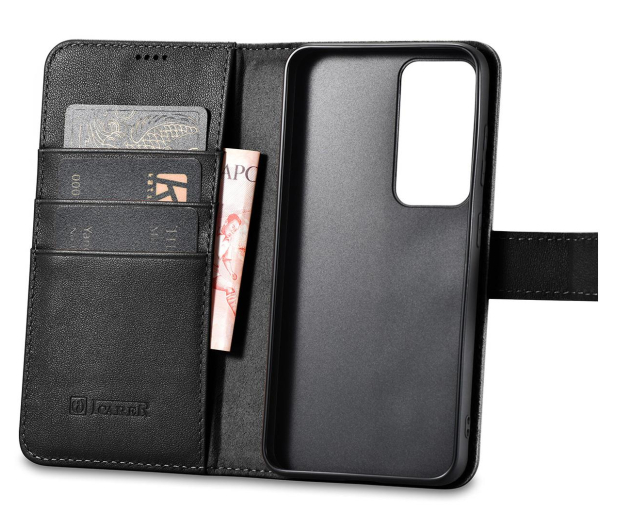 iCarer Wallet Case do Samsung Galaxy S23+ (skórzany portfel) czarny - 1201069 - zdjęcie