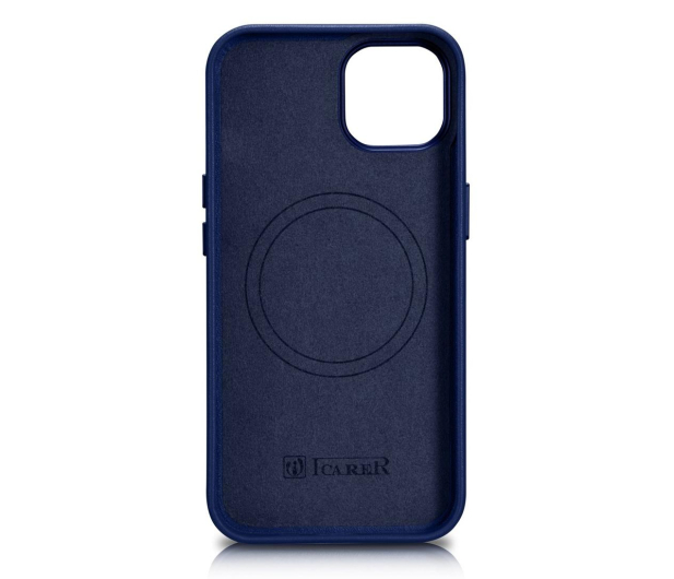 iCarer Leather Case do iPhone 14 Plus (MagSafe) niebieski - 1201097 - zdjęcie 2