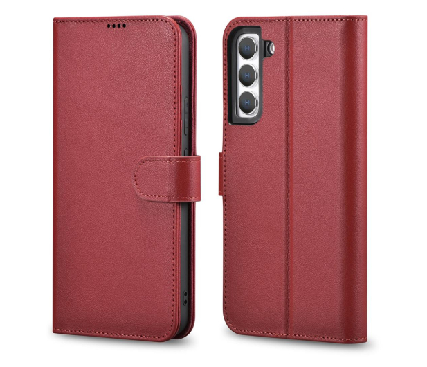 iCarer Haitang Wallet Leather Case do Samsung Galaxy S22+ czerwony - 1201089 - zdjęcie 3