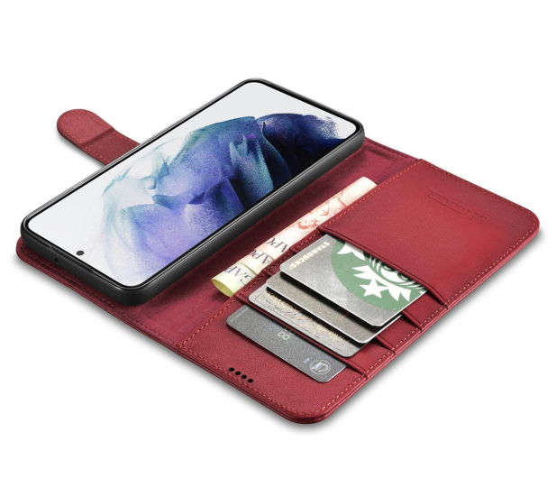iCarer Haitang Wallet Leather Case do Samsung Galaxy S22+ czerwony - 1201089 - zdjęcie 2
