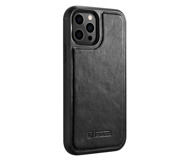 iCarer Leather Case Oil Wax iPhone 12 Pro Max czarny - 1201087 - zdjęcie 6