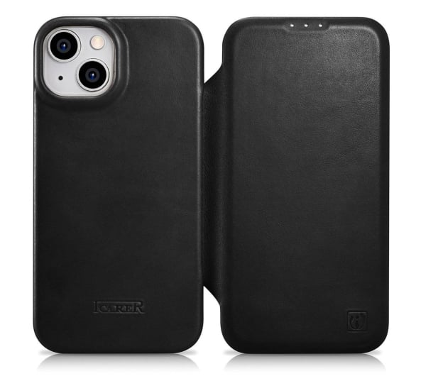iCarer Premium Leather Folio Case Oil Wax do iPhone 14 Plus - 1201081 - zdjęcie
