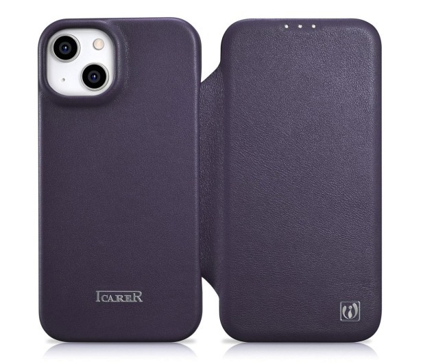iCarer Premium Leather Folio Case do iPhone 14 Plus (MagSafe) - 1201147 - zdjęcie