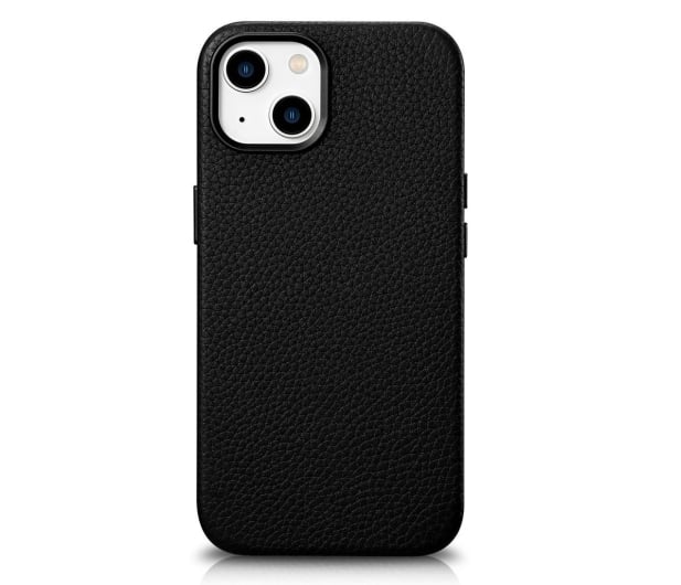 iCarer Litchi Leather Case iPhone 14 Plus (MagSafe) czarny - 1201066 - zdjęcie