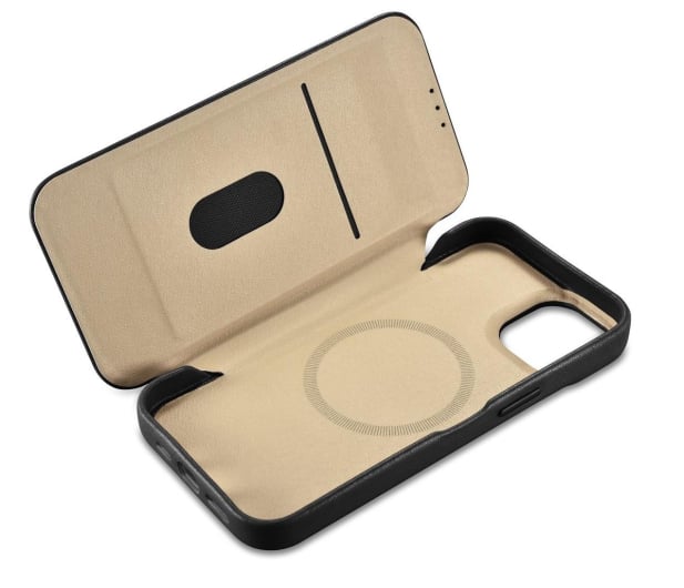 iCarer Leather Folio Case iPhone 14 Plus (Magsafe) czarny - 1201074 - zdjęcie 2
