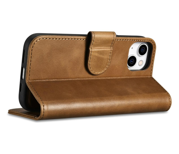 iCarer Wallet Case Oil Wax do iPhone 14 Plus (Anti-RFID) brązowy - 1201109 - zdjęcie 8