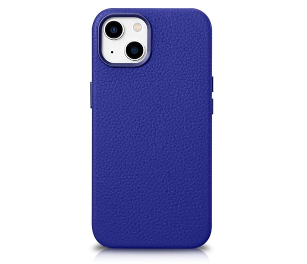 iCarer Litchi Leather Case do iPhone 14 Plus (MagSafe) granatowy - 1201098 - zdjęcie