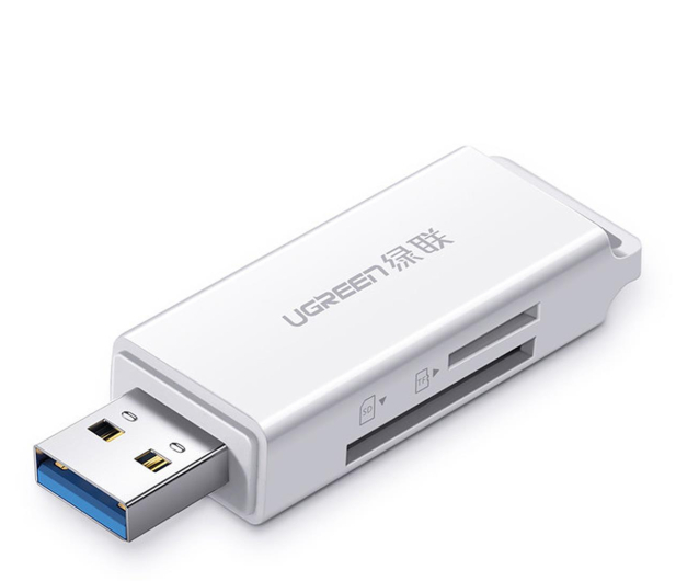 UGREEN Czytnik kart pamięci SD / micro-SD (USB 3.0) biały - 1200827 - zdjęcie