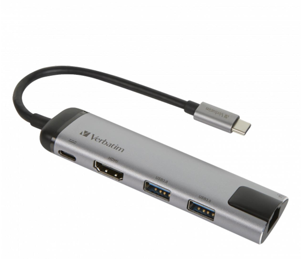 Verbatim USB-C - 2x USB 3.0, USB-C 3.1, HDMI 4K, RJ45 - 1192936 - zdjęcie