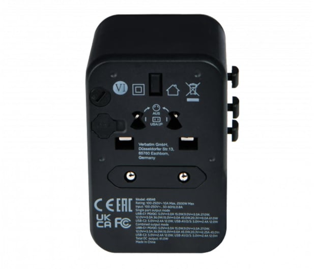 Verbatim Uniwersalny adapter podróżny UTA-04 USB-C PD 61W QC - 1192949 - zdjęcie 2