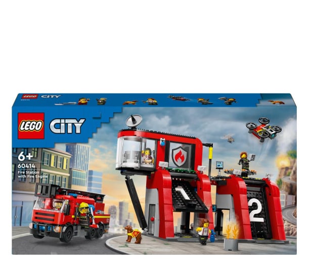 LEGO City 60414 Remiza strażacka z wozem strażackim - 1205487 - zdjęcie