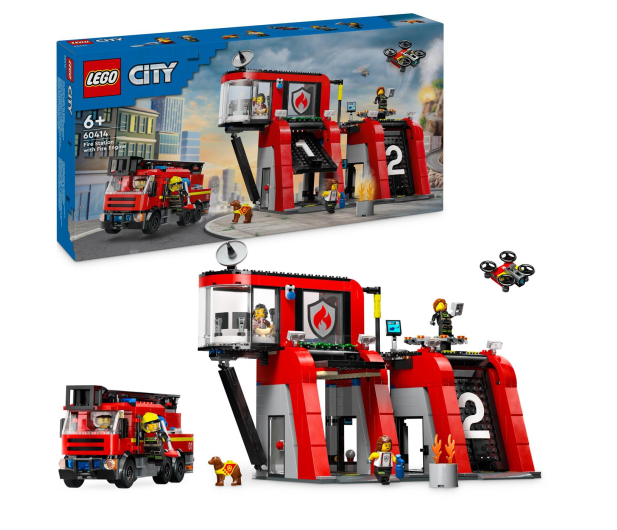LEGO City 60414 Remiza strażacka z wozem strażackim - 1205487 - zdjęcie 2