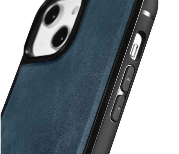 iCarer Leather Oil Wax do iPhone 14 Plus niebieski - 1201115 - zdjęcie 5