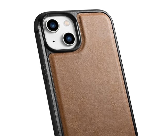 iCarer Leather Oil Wax do iPhone 14 Plus brązowy - 1201148 - zdjęcie 3