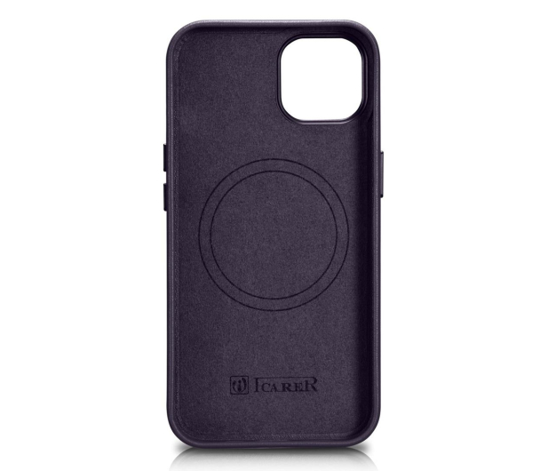 iCarer Leather Case do iPhone 14 Plus (MagSafe) fioletowy - 1201181 - zdjęcie 2