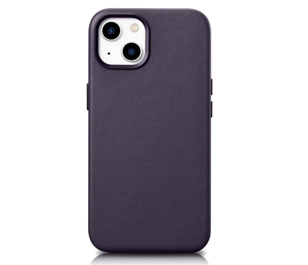 iCarer Leather Case do iPhone 14 Plus (MagSafe) fioletowy - 1201181 - zdjęcie