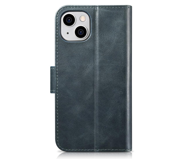 iCarer Wallet Case Oil Waxz do iPhoner 14 (anti-RFID) niebieski - 1201150 - zdjęcie 2