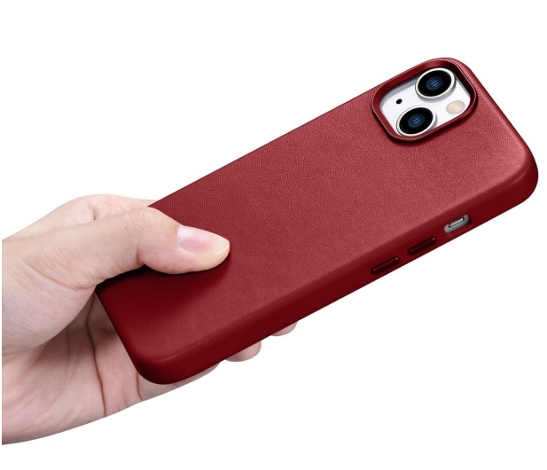 iCarer Leather Case do iPhone 14 Plus (MagSafe) czerwony - 1201111 - zdjęcie 5