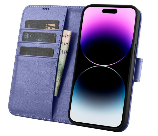 iCarer Wallet Case do iPhone 14 Pro (anti-RFID) fioletowy - 1201191 - zdjęcie 4