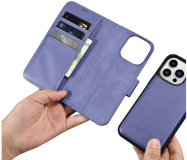 iCarer Wallet Case do iPhone 14 Pro (anti-RFID) fioletowy - 1201191 - zdjęcie 3
