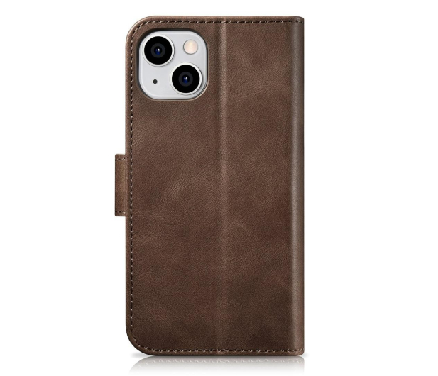 iCarer Wallet Case Oil Wax do iPhone 14 Plus (anti-RFID) brązowy - 1201152 - zdjęcie 4