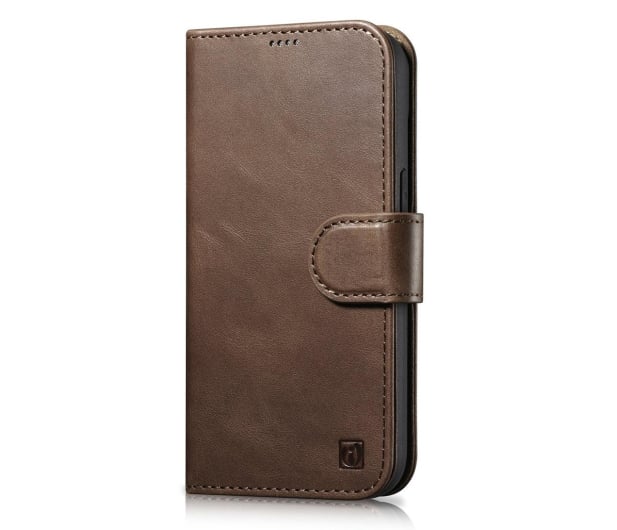 iCarer Wallet Case Oil Wax do iPhone 14 Plus (anti-RFID) brązowy - 1201152 - zdjęcie