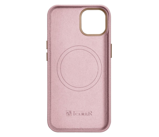 iCarer Litchi Premium Leather Case do iPhone 14 Plus (MagSafe) róż - 1201144 - zdjęcie 2