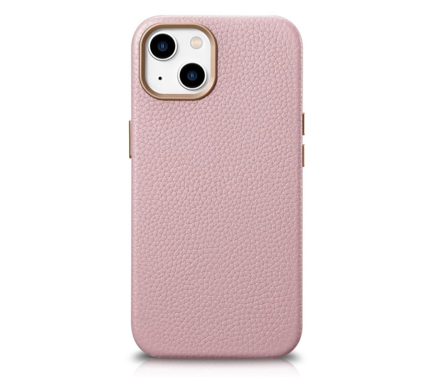 iCarer Litchi Premium Leather Case do iPhone 14 Plus (MagSafe) róż - 1201144 - zdjęcie