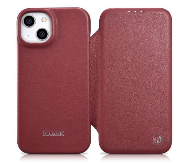 iCarer Premium Leather Folio Case do iPhone 14 Plus (MagSafe) - 1201146 - zdjęcie