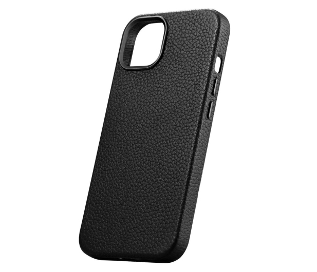iCarer Litchi Premium Leather Case do iPhone 14 (MagSafe) czarny - 1201083 - zdjęcie 2