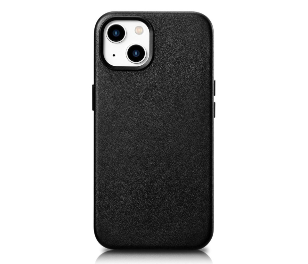 iCarer Leather Case do iPhone 14 (MagSafe) czarny - 1201086 - zdjęcie